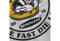 Neverless Tanktop Herren Biker Motiv Racing Cat Schriftzug Ride Fast Die Last Fashion Streetstyle Silber/Grau/Hellgrau
