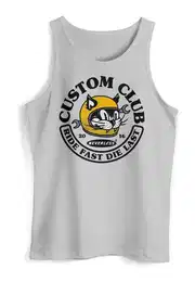 Tanktop Herren Tank-Top Biker Motiv Racing Cat Schriftzug Ride Fast Die Last Fashion Streetstyle Muskelshirt Muscle Shirt mit Print