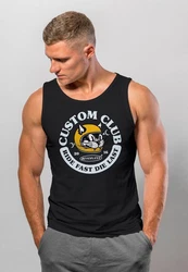 Neverless Tanktop Herren Biker Motiv Racing Cat Schriftzug Ride Fast Die Last Fashion Streetstyle Schwarz/Grau/Gelb/Blau/Silber/Creme