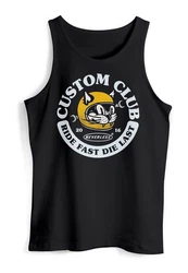 Neverless Tanktop Herren Biker Motiv Racing Cat Schriftzug Ride Fast Die Last Fashion Streetstyle Schwarz/Grau/Gelb/Blau/Silber/Creme