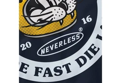 Neverless Tanktop Herren Biker Motiv Racing Cat Schriftzug Ride Fast Die Last Fashion Streetstyle Dunkelblau/Hellblau/Blau/Grau