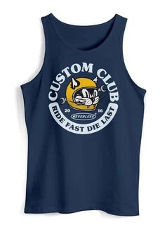 Neverless Tanktop Herren Biker Motiv Racing Cat Schriftzug Ride Fast Die Last Fashion Streetstyle Dunkelblau/Hellblau/Blau/Grau Neverless Tanktop Herren Biker Motiv Racing Cat Schriftzug Ride Fast Die Last Fashion Streetstyle Dunkelblau/Hellblau/Blau/Grau