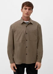 s.Oliver Business Langarmhemd Hemd Khaki/Beige/Grau/Braun