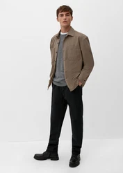 s.Oliver Business Langarmhemd Hemd Khaki/Beige/Grau/Braun