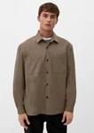 s.Oliver Business Langarmhemd Hemd Khaki/Beige/Grau/Braun