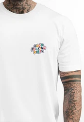 Neverless Print-Shirt Backprint Good Vibes Herren Braun/Creme
