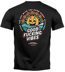 Neverless Print-Shirt Backprint Good Vibes Herren Braun/Schwarz/Lila/Grün