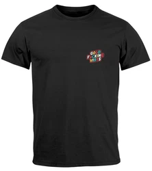 Neverless Print-Shirt Backprint Good Vibes Herren Braun/Schwarz/Lila/Grün