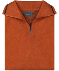 RAGMAN Strickfleece Pullover Troyer Orange