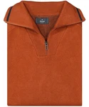 RAGMAN Strickfleece Pullover Troyer Orange