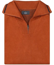 RAGMAN Strickfleece Pullover Troyer Orange