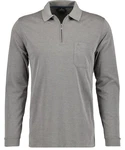 RAGMAN Polo zip soft knit LS Hellgrau/Grau
