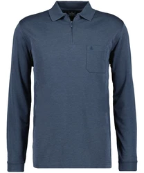 RAGMAN Polo zip soft knit LS 