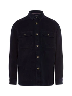 Fynch-Hatton Langarmhemd Dunkelblau/Hellblau/Blau