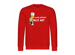 deinshirt Rundhalspullover Herren Wer nicht mittrinkt fllt auf Mit Print Motiv Rot/Beige