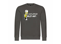 deinshirt Rundhalspullover Herren Wer nicht mittrinkt fllt auf Mit Print Motiv Beige/Hellgrau/Hellblau/Dunkelgrün/Grau/Braun