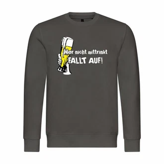 deinshirt Rundhalspullover Herren Wer nicht mittrinkt fllt auf Mit Print Motiv Beige/Hellgrau/Hellblau/Dunkelgrün/Grau/Braun deinshirt Rundhalspullover Herren Wer nicht mittrinkt fllt auf Mit Print Motiv Beige/Hellgrau/Hellblau/Dunkelgrün/Grau/Braun