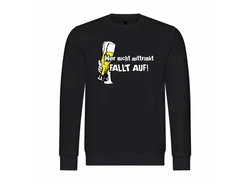 deinshirt Rundhalspullover Herren Wer nicht mittrinkt fllt auf Mit Print Motiv Hellblau/Beige/Blau/Weiß/Dunkelblau/Grün