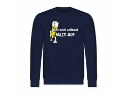 deinshirt Rundhalspullover Herren Wer nicht mittrinkt fllt auf Mit Print Motiv Blau/Dunkelblau