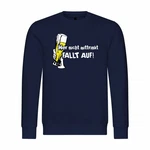 deinshirt Rundhalspullover Herren Wer nicht mittrinkt fllt auf Mit Print Motiv Blau/Dunkelblau