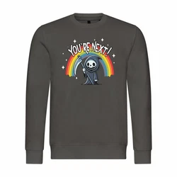 deinshirt Rundhalspullover Herren You're Next Mit Print Motiv Mischfarben/Dunkelgrau/Grau