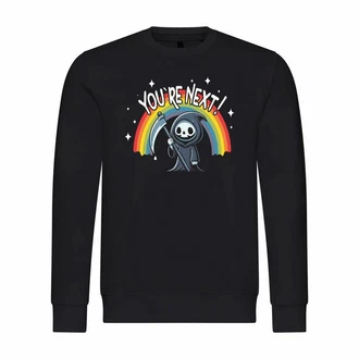 deinshirt Rundhalspullover Herren You're Next Mit Print Motiv Schwarz/Mischfarben/Orange/Lila/Gelb deinshirt Rundhalspullover Herren You're Next Mit Print Motiv Schwarz/Mischfarben/Orange/Lila/Gelb