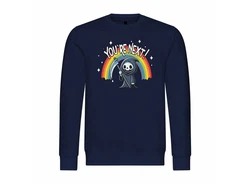 deinshirt Rundhalspullover Herren You're Next Mit Print Motiv Dunkelblau/Mischfarben/Blau/Lila/Orange