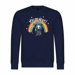 deinshirt Rundhalspullover Herren You're Next Mit Print Motiv Dunkelblau/Mischfarben/Blau/Lila/Orange
