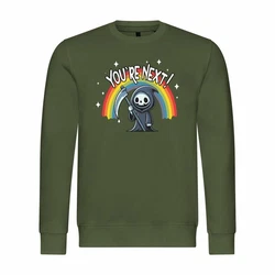 deinshirt Rundhalspullover Herren You're Next Mit Print Motiv Dunkelgrün/Grün/Neonfarben