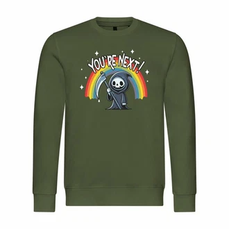 deinshirt Rundhalspullover Herren You're Next Mit Print Motiv Dunkelgrün/Grün/Neonfarben deinshirt Rundhalspullover Herren You're Next Mit Print Motiv Dunkelgrün/Grün/Neonfarben