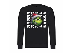 deinshirt Rundhalspullover Herren Ho Ho Ho Grinch Schwarz/Grün