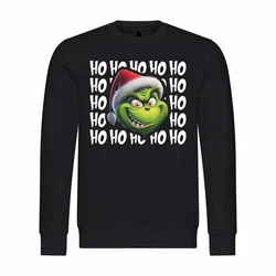 deinshirt Rundhalspullover Herren Ho Ho Ho Grinch Schwarz/Grün