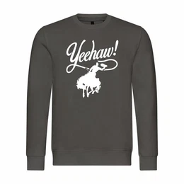 Rundhalspullover Herren Pullover Yeehaw Mit Print Motiv, Grafik