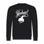 deinshirt Rundhalspullover Yeehaw Mit Print Motiv Schwarz/Blau/Dunkelblau/Creme