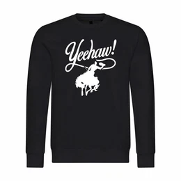 Rundhalspullover Herren Pullover Yeehaw Mit Print Motiv, Grafik