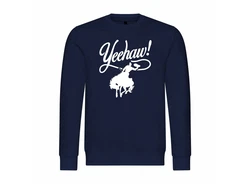 deinshirt Rundhalspullover Yeehaw Mit Print Motiv Dunkelblau/Blau