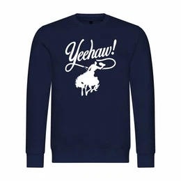 Rundhalspullover Herren Pullover Yeehaw Mit Print Motiv, Grafik