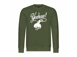 deinshirt Rundhalspullover Yeehaw Mit Print Motiv Dunkelgrün/Grün