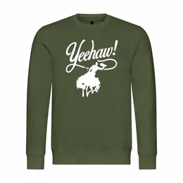 Rundhalspullover Herren Pullover Yeehaw Mit Print Motiv, Grafik