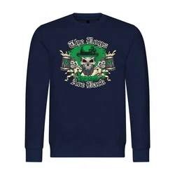 deinshirt Rundhalspullover Herren Pullover The Boys are back Blau
