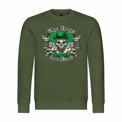 deinshirt Rundhalspullover Herren Pullover The Boys are back Dunkelgrün/Grün
