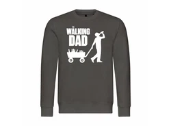 deinshirt Rundhalspullover Herren The Walking Dad Mit Print Motiv Grau/Dunkelgrau/Dunkelgrün