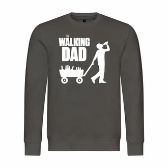 deinshirt Rundhalspullover Herren The Walking Dad Mit Print Motiv Grau/Dunkelgrau/Dunkelgrün