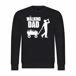 Rundhalspullover Herren Pullover The walking Dad Mit Print Motiv, Grafik
