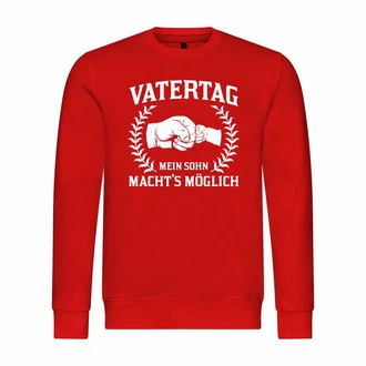deinshirt Rundhalspullover Herren Pullover Vatertag Mit Print Motiv Rot/Dunkelrot/Lila