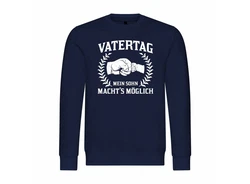 deinshirt Rundhalspullover Herren Pullover Vatertag Mit Print Motiv Dunkelblau/Blau
