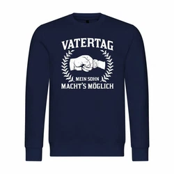 deinshirt Rundhalspullover Herren Pullover Vatertag Mit Print Motiv Dunkelblau/Blau