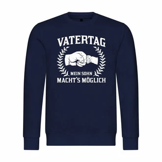 deinshirt Rundhalspullover Herren Pullover Vatertag Mit Print Motiv Dunkelblau/Blau