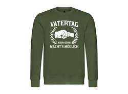 deinshirt Rundhalspullover Herren Pullover Vatertag Mit Print Motiv Dunkelgrün/Grün/Mintgrün