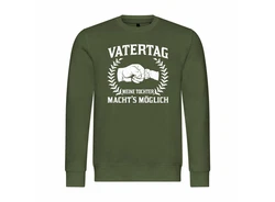 deinshirt Rundhalspullover Herren Mit Print Motiv Dunkelgrün/Grün